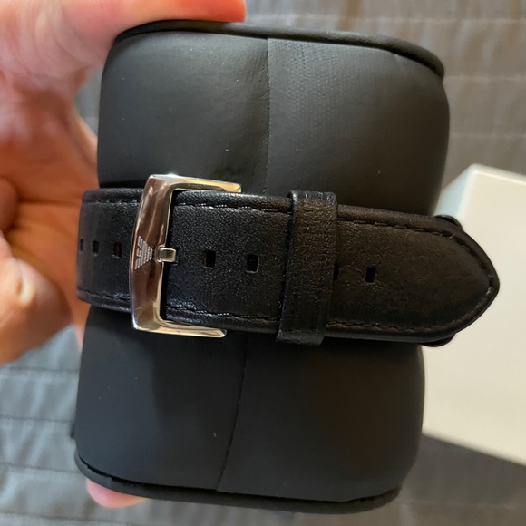 Emporio Armani Chronograph Leather Strap Watch, 46mm - Picture 3 of 5